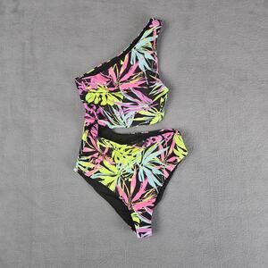 Beach Riot Celine One Piece in Neon Palms Size Small